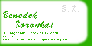 benedek koronkai business card